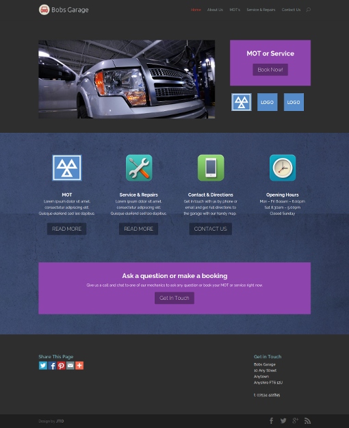 Garage/Workshop Website Design