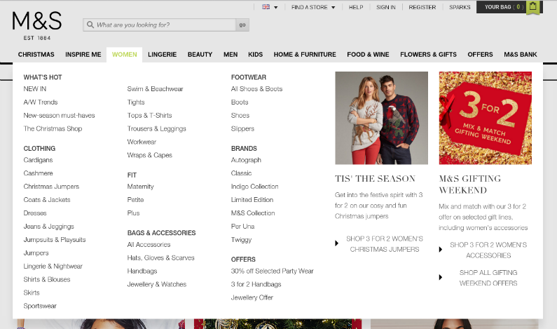 Marks and Spencer Menu