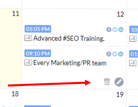 Zoho Social Calendar Day Box Icons