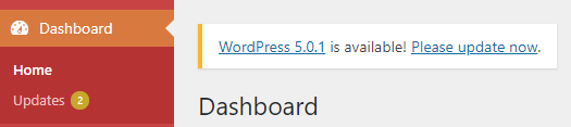 WordPress Update Notice