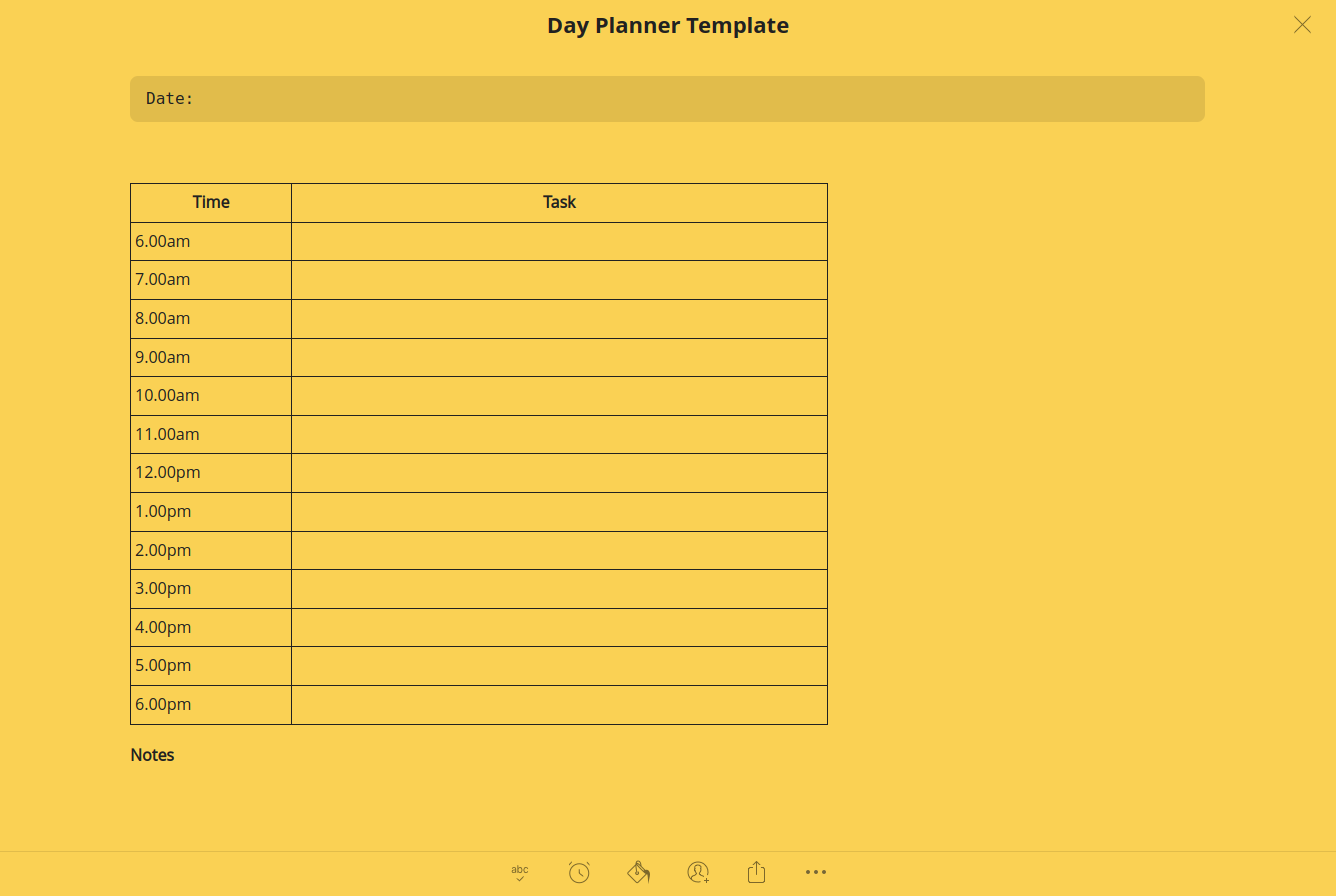 Day Planner Template