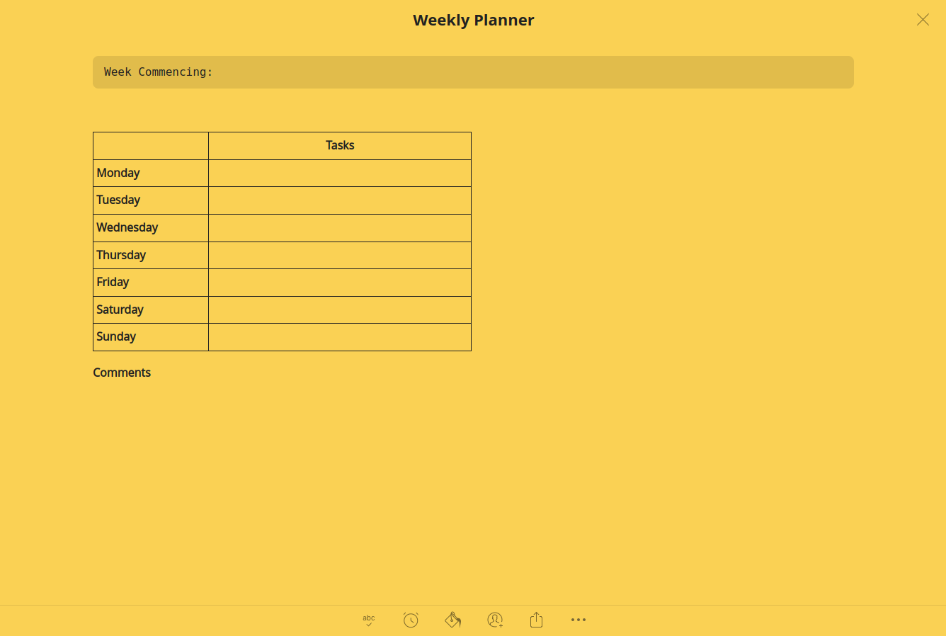 Weekly Planner Template